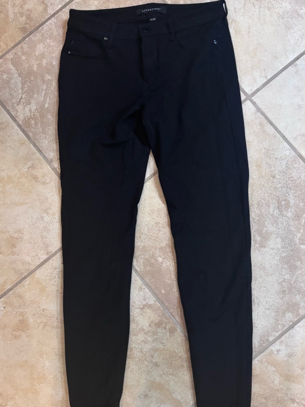 Liverpool Black Ponte Slim Pants